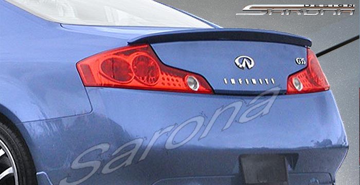 Custom Infiniti G35 Coupe Trunk Wing  (2003 - 2007) - $245.00 (Manufacturer Sarona, Part #IF-031-TW)